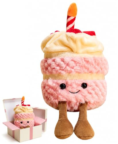 JazRvr Plüschtier Kuchen, Weiches Kuschelkissen Für Erwachsene, Dekoration Für Wohnzimmer, 28 cm Größe