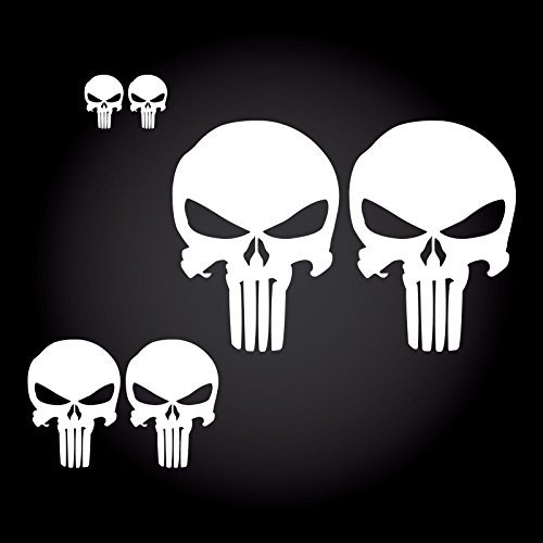 6-teiliges The Punisher Auto Aufkleber-Set JDM OEM Tuning Sticker Decal 30 Farben zur Auswahl