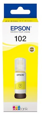 Epson Jaune 102 EcoTank Jaune, Bouteilles d'encre d'origine, ET-2700 ET-2750 ET-2751 ET-2756 ET-2850 ET-2851 ET-2856 ET-3700 ET-3750 ET-4750 ET-4850 ET-4856 ET-15000