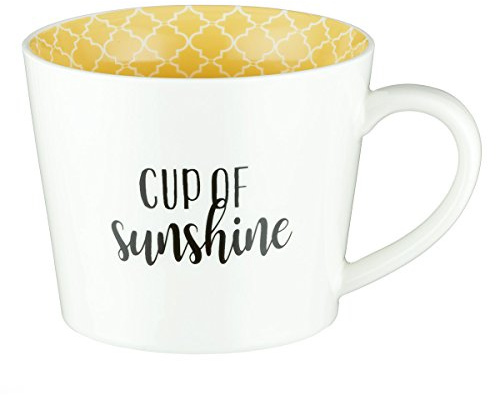 Christian Art Gifts Yellow Ceramic Coffee Mug – 12 oz. Lead and Cadmium-free Inspirational Scripture Coffee and Tea Mug for Men and Women with Bible Verse: Cup Of Sunshine – Lamentations 3:22-23