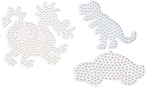Happy Price Toys Hama Midi Stiftplatten (Set 62) Drache,Dino und Auto + 100 Bunte Bügelperlen
