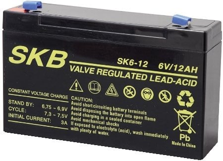 GBC, Batteria Piombo Skb 6V/12Ah Faston 4,8 per PegPerego