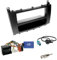 Einbauset : Autoradio Einbaurahmen Radioblende + Ablagefach schwarz + JVC Can-Bus Lenkradfernbedienungsadapter - LFB Interface Radio Adapter Adapterkabel für Mercedes C-Klasse (W203) 04/2004 – 2007