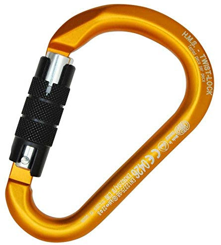 KONG HMS Classic Drehverschluss Aluminium Karabiner, Aluminium Carabiner, 786OPN7PNKK, orange/schwarz, Einheitsgröße
