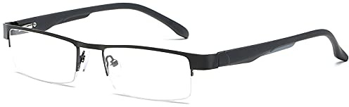 VEVESMUNDO Herren Lesebrillen Halbrand Metall Schmal Halbrahmen Lesehilfe Sehhilfen Halbrandbrille +1.0,+1.5,+2.0,+2.5+,3.0,+3.5,+4.0