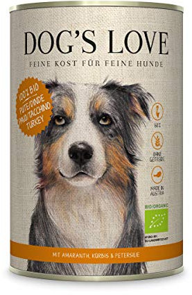 Hundenassfutter getreidefrei geeignet als Alleinfuttermittel mit hohem Fleischanteil & optimalem Nährstoffmix, Bio – von Veterinären geprüft – Pute Adult (6 x 400g)