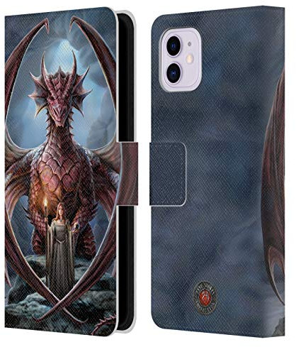 Head Case Designs Officially Licensed Anne Stokes Guardian Dragon Friendship Leather Wallet Case Compatible With Apple iPhone 11