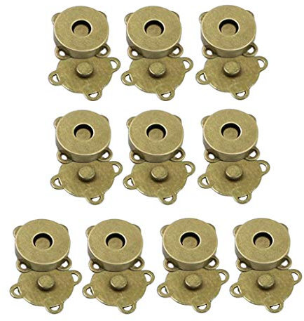 P Prettyia 10pcs Magnetverschluss zum Annähen Ø 14mm / Magnetknopf/Druckknopf/Magnetknöpfe - Bronze