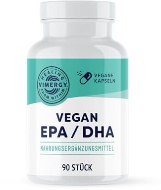 Vimergy Vegan EPA DHA (30 Servings) – Algae Oil Omega 3 – EPA DHA – Omega-3 Oil - Vegan Omega 3 EPA DHA softgel Made Without Gelatin – Non-GMO, Gluten Free, Kosher (90 Count)