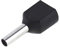 SeKi 17221 Zwillingaderendhülsen 2x1,5mm², schwarz, 100 Stk. Zwillings Aderendhülse, 1,5mm²