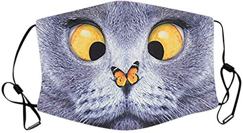Lulupi Mundschutz Multifunktionstuch 3D Druck Bandana Maske Winddicht Waschbar Wiederverwendbar Stoffmaske Atmungsaktiv Baumwolle Mund-Nasenschutz Tiermotiv Halstuch Schals für Herren Damen