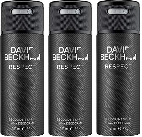 David Beckham Respect Deodorant Body Spray, 150ml 3 Pack
