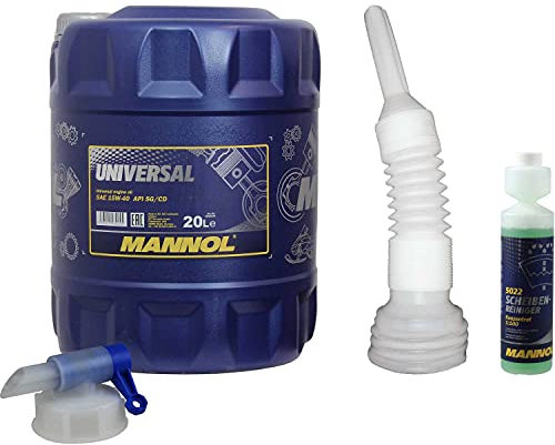 QR-Parts Set 20 Liter 85456131 MN7405-20 DIN61 CT4503 5022 MANNOL Scheibenreiniger Konzentrant 1:100 250ml Original Universal 15W-40 API SN/CH-4 Motorenöl Auslaufhahn
