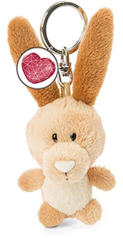 NICI 7 cm Lieblingsmensch » – Pendentif Bonheur en Forme de Lapin pour lanière, Trousseau Porte-clés, 47538, Marron/Beige