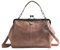 LUI SUI Frauen Retro Handtasche, PU Leder Geldbörse Vintage Top Griff Tasche Kiss Lock Crossbody Umhängetasche für Damen (Aprikose)