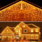 YMing Icicle Lights Outdoor, 33ft 400 LED Fairy Light Decoration Outdoor Plug in 8 Modes Waterproof String Light Outside Indoor Decorations for Party, Wall, Garden, Birthday, Patio, Eave - Warm White