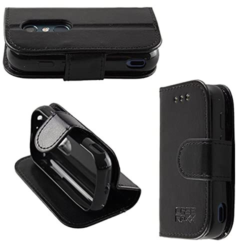 caseroxx Bookstyle Handytasche für Unihertz Jelly 2 in schwarz – Klapphülle aus Kunstleder mit Kreditkartenfächern, Magnetverschluss, Standfunktion & Rundumschutz für Display und Gehäuse