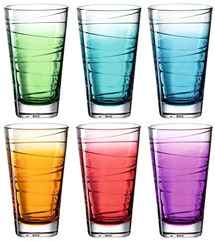 LEONARDO HOME 026845 Trinkglas VARIO STRUTTURA 6 Stück sortiert 280 ml Farbverlauf, Glas, Bunt