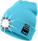 ATNKE LED beleuchtete Bluetooth Beanie Kappe, wiederaufladbare USB-Musikalische Laufmütze mit extrem hellem 4 LED Licht wasserdichte Lampe für das Skifahren (Einheitsgröße, Hell Blau)