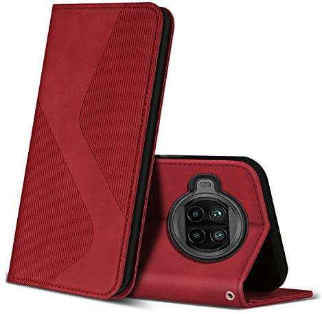 ZONNAVI Cover per Xiaomi Mi 10T Lite 5G, Flip Custodia Pelle PU con [Slot Cart] [Supporto Stand] [Magnetica], Cover a Libro Portafoglio per Xiaomi Mi 10T Lite 5G (Rosso)