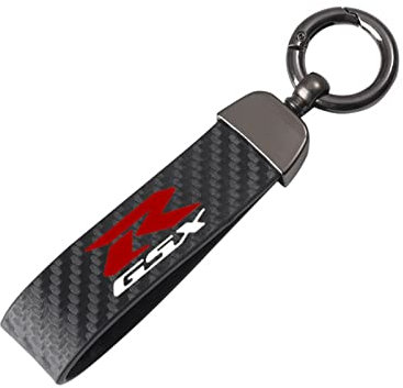 SXHM Motorrad Schlüsselanhänger Für Suz-uki GSX-R GSXR 600 750 1000 K1 K2 K3 K4 K5 K6 K7 K8 K9 K11 Schlüsselband Schlüssel Kohlefaser (Farbe : Schwarz, Size 1)