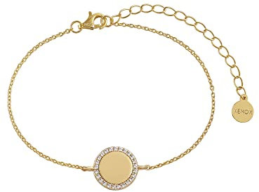 XENOX XS6091G Damen Armband Sterling-Silber 925 Gold weiß Zirkonia 20 cm