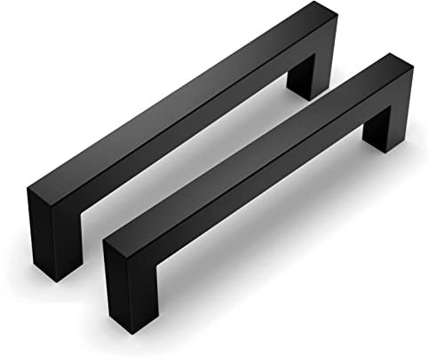 2 Stück Möbelgriffe Schwarz Griffe für Küchenschränke Schrankgriffe aus Edelstahl Schubladengriffe Schwarze Türgriffe für Küchenschränke (90mm)