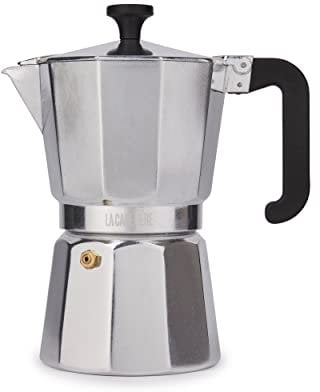 La Cafetière Venice Aluminium Espresso Maker (Non-Induction), Six Cup, Silver, Gift Boxed