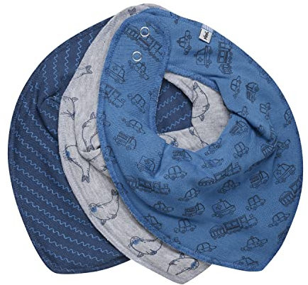 PIPPI Unisex Baby Bandana Bib Boy-AOP (3-Pack) dreieck Lätzchen, Vallarta Blue, One Size (3er Pack)