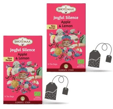 Shoti Maa® | Tisana BIO Erbe & Spezie | Infuso Biologico Mela & Limone | Infuso Ayurvedico Elemento Spazio - 2 x 16 Bustine (64 Gr) | Tisana Frutta & Spezie