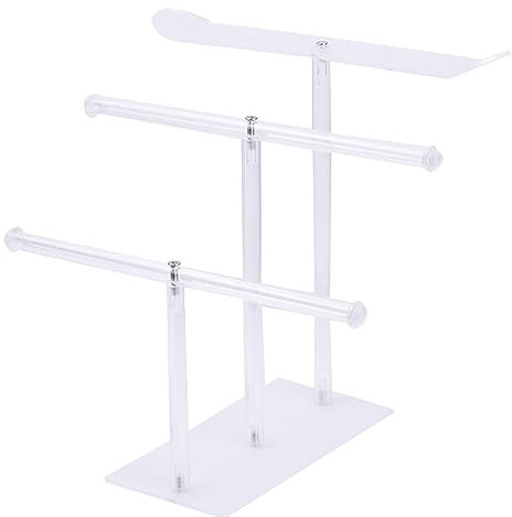 hongmo Haarreif Ständer Haarbandhalter Acryl Stirnband Organizer Haarschmuck Organizer Clear Stand für Mädchen Haarreifen Ständer 3 Ebene Klarer Stirnbandhalter