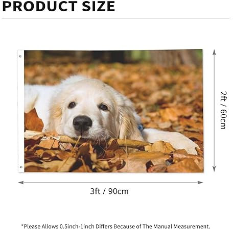 Lazy Dog Puppy Flagge, 6 x 90 cm, Polyester, doppelseitig, Gartenflaggen, langlebig, Willkommensflaggen, Banner, Outdoor-Dekoration für Hof, Veranda, Rasen