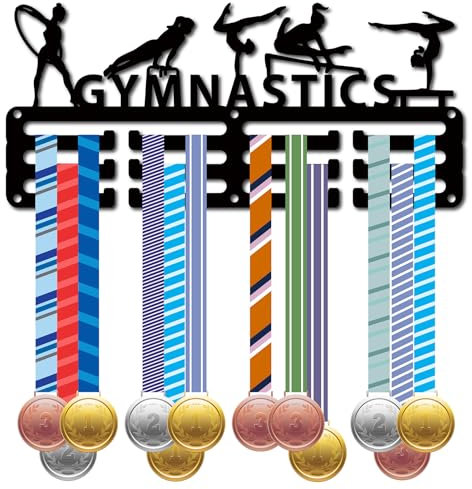 CREATCABIN Porta Medaglie da Ginnastica, Porta Medaglie, Porta Medaglie, Sport, Metallo, Premi da Appendere, Ferro, Supporto Piccolo, Decorazione, Premi per Le Donne, da Parete, per La Casa 29x13cm