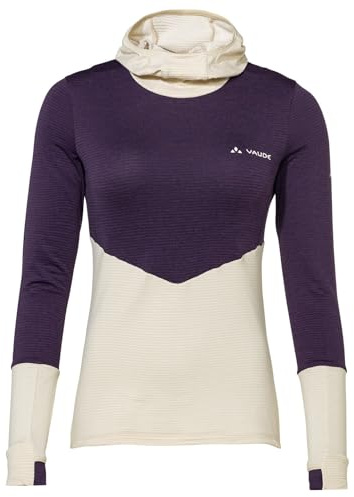VAUDE Damen Monviso Fleece Hoody, dünner Baselayer, atmungsaktiv, feuchtigkeitsableitend und schnelltrocknend, Passform: Slim fit, Ecru, 36