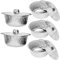 BESPORTBLE Speisetopf 5st Topf Aus Aluminiumfolie Einweg-en Grillfolienpfanne Mit Deckel Aluminiumtöpfe Aluminiumpfanne Einweg Grillpfannen Aus Einwegtopf Kuchenstand Draussen