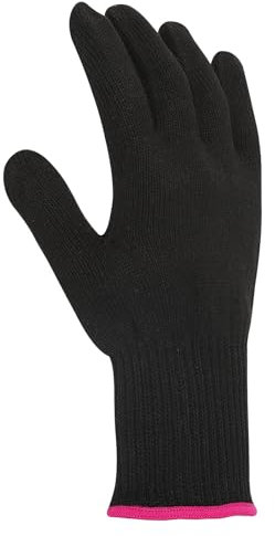 WLLHYF 1/2-teiliger professioneller hitzebeständiger Handschuh für das Haarstyling, Hitzeblockierung für Lockenstäbe und Lockenstäbe, hitzebeständige Handschuhhandschuhe (1, Rosaroter Rand)