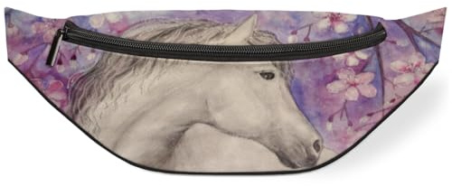 Gürteltasche mit Blumenmotiv, für Herren, Damen, Kinder, Mädchen, Jungen, Pferde, Bauchtasche, Sport, Wandern, Laufen, Geldbörse, Gürteltasche, farbe, M, Taschen-Organizer
