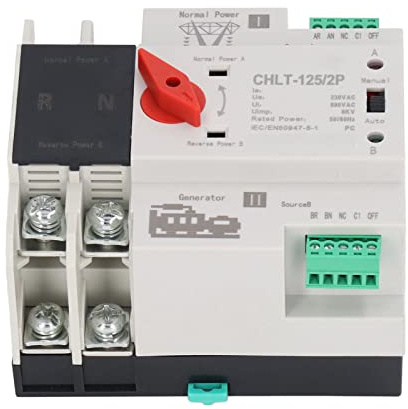Interruptor de Transferencia Automática de Doble Potencia, Interruptor de Doble Potencia Retardante de Llama para Centro Comercial AC230V 80A, Accesorios Profesionales (80A)