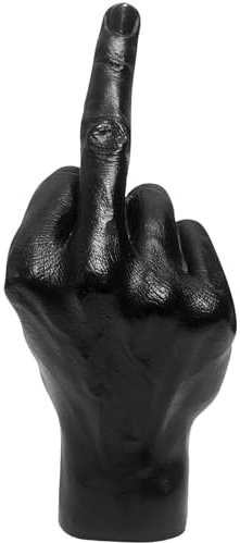 Wedhapy Mittelfinger Statue aus Kunstharz - Realistische und lustige Schreibtisch Accessoire - Schwarz - Sculptur