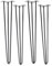 4 Stück Haarnadelbeine Industrial Look Baustahloptik schwarz 710 mm 3 Streben Hairpin Legs Tischbeine für Esstische und Barhocker Stützfuß von SO-TECH®