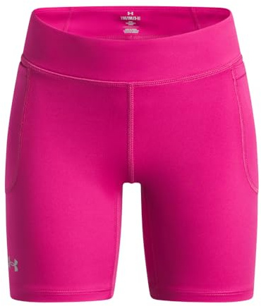 Under Armour Girls' Movement Bike Shorts, (686) Astro Pink / / Metallic Silver, Large