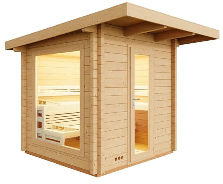 Infraworld Gartensauna Terra 5B Außensauna Massivholzsauna Saunahaus 230x230 cm