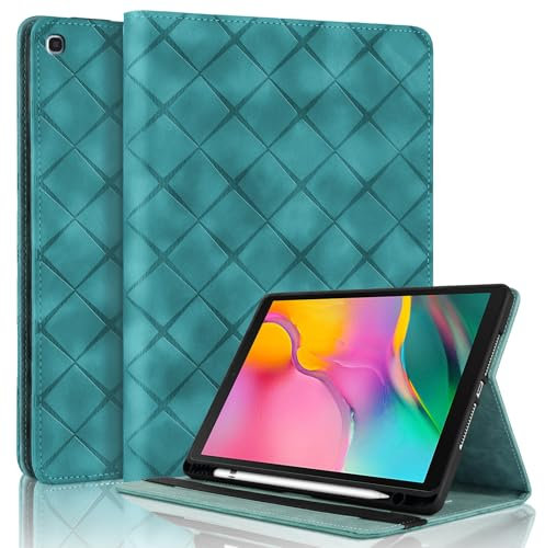 Vaitasy Custodia per Samsung Galaxy Tab A 10.1 2019 SM-T510/T515 con Pencil Holder, Flip Pelle PU Tablet Case con Supporto Funzione Custodia per Galaxy Tab A 10.1 2019 - Verde