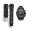 20 mm gebogenes Silikonarmband für Omega x Swatch Moonswatch – weiches und bequemes gewebtes Muster, keine Lücke, Ersatzband für Damen und Herren, kompatibel mit Uhren der Gelenk-Serie (Schwarz)
