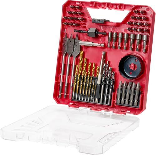 VEVOR 70 PCS Juego de Brocas Juego de Brocas para Taladro y Destornillador con Estuche de Transporte, Juego de Brocas para Destornillador Adecuadas para Taladrar y Atornillar Madera, Metal, Cemento