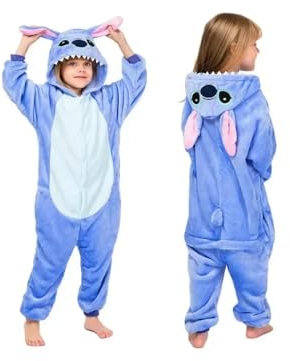 Tutina intera unisex per bambini, costume da cosplay, regalo per ragazze e ragazzi, Blu, 150