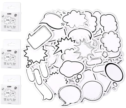 Yuanchu 135 Stück Selbstklebende Dialogbox Aufkleber,Namensschild Sticker Verschiedene Formen Papieraufkleber zum Schreiben Aesthetics Aufkleber für Tagebuch Planer Sammelalbum Album Notizbuch