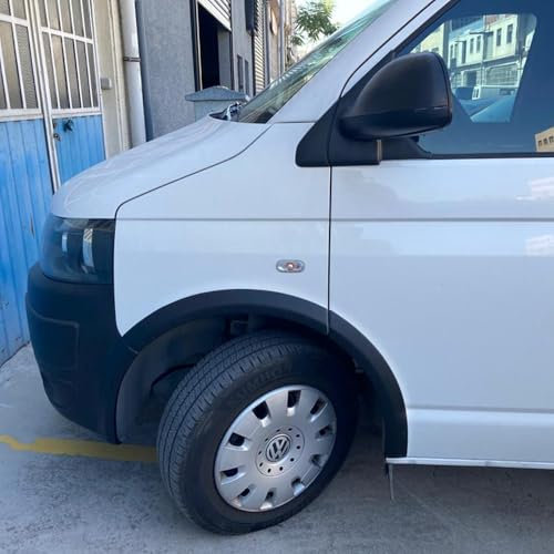 Oneway Juego de embellecedores de arco de rueda compatibles con Volkswagen Transporter T5-T5.1 2003-2015 (base de rueda corta/puerta corredera derecha), color negro mate