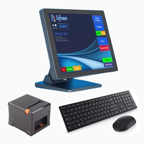 POS System 15 Touch Screen Monitor, Thermal Receipt Printer 80mm, Keyboard and Mouse, Windows 10
