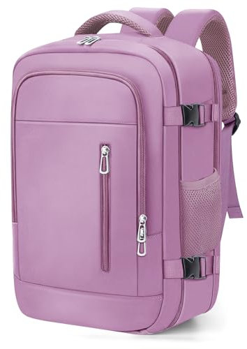 OTAHGK Mochila de Viaje Cabina Avion 40 x 20 x 25 para Ryanair Equipaje de Mano Maletas de Cabina Bolsa de Viaje para Portátil de 14 Pulgadas con Orificio de Carga USB y Bolsillo Antirrobo-Morado